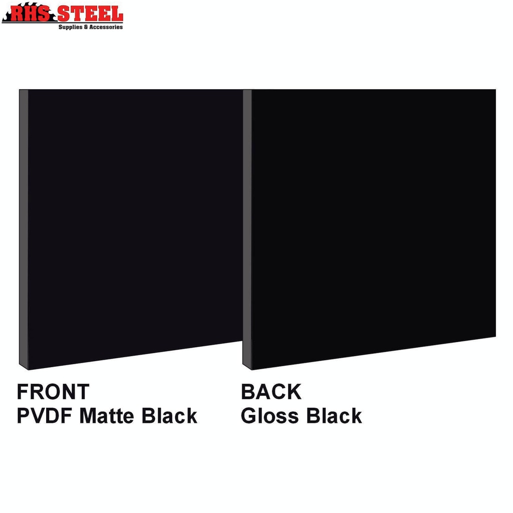 [2200784] Lámina PVDF Black 8014 Negro 4 mm x 0,30 mm (panel compuesto de aluminio)